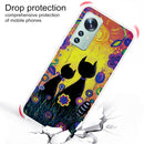 For Xiaomi 12 / 12X 5G Shockproof Painted Transparent TPU Protective Phone Case(Oil Painting Black Cat)