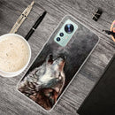 For Xiaomi 12 / 12X 5G Shockproof Painted Transparent TPU Protective Phone Case(Call Wolf)