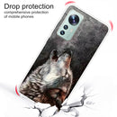 For Xiaomi 12 / 12X 5G Shockproof Painted Transparent TPU Protective Phone Case(Call Wolf)