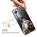 For Xiaomi 12 / 12X 5G Shockproof Painted Transparent TPU Protective Phone Case(Call Wolf)