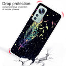 For Xiaomi 12 / 12X 5G Shockproof Painted Transparent TPU Protective Phone Case(Colorful Feathers)