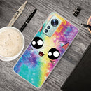 For Xiaomi 12 / 12X 5G Shockproof Painted Transparent TPU Protective Phone Case(Starry Cute Cat)