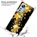 For Xiaomi 12 / 12X 5G Shockproof Painted Transparent TPU Protective Phone Case(Gold Star)