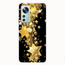 For Xiaomi 12 / 12X 5G Shockproof Painted Transparent TPU Protective Phone Case(Gold Star)