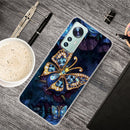 For Xiaomi 12 / 12X 5G Shockproof Painted Transparent TPU Protective Phone Case(Jewel Butterfly)