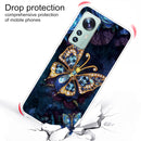 For Xiaomi 12 / 12X 5G Shockproof Painted Transparent TPU Protective Phone Case(Jewel Butterfly)