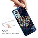 For Xiaomi 12 / 12X 5G Shockproof Painted Transparent TPU Protective Phone Case(Jewel Butterfly)