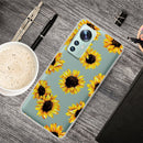 For Xiaomi 12 / 12X 5G Shockproof Painted Transparent TPU Protective Phone Case(Yellow Chrysanthemum)