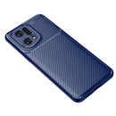For OPPO Find X5 Pro Carbon Fiber Texture Shockproof TPU Phone Case(Blue)