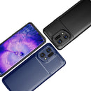 For OPPO Find X5 Pro Carbon Fiber Texture Shockproof TPU Phone Case(Blue)
