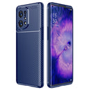 For OPPO Find X5 Carbon Fiber Texture Shockproof TPU Phone Case(Blue)