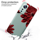 For Xiaomi 12 Pro Painted Shockproof TPU Protective Phone Case(Red Flower)