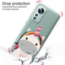 For Xiaomi 12 Pro Painted Shockproof TPU Protective Phone Case(Fat Unicorn)