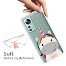 For Xiaomi 12 Pro Painted Shockproof TPU Protective Phone Case(Fat Unicorn)