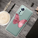 For Xiaomi 12 Pro Painted Shockproof TPU Protective Phone Case(Red Butterfly)
