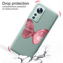 For Xiaomi 12 Pro Painted Shockproof TPU Protective Phone Case(Red Butterfly)