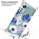 For Xiaomi 12 Pro Painted Shockproof TPU Protective Phone Case(Blue White Rose)