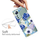 For Xiaomi 12 Pro Painted Shockproof TPU Protective Phone Case(Blue White Rose)