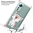 For Xiaomi 12 Pro Painted Shockproof TPU Protective Phone Case(Laughing Cat)