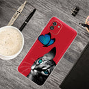 For Samsung Galaxy A03 International Version Shockproof Painted Transparent TPU Protective Phone Case(Cat Looking At Butterfly)