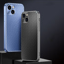 Metal Frame Carbon Fiber Phone Case For iPhone 13 Pro(Black)