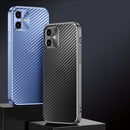 Metal Frame Carbon Fiber Phone Case For iPhone XR(Black)