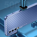 For Huawei P30 Pro Metal Frame Carbon Fiber Phone Case(Blue)