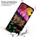 For Samsung Galaxy A03 International Version Shockproof Painted Transparent TPU Protective Phone Case(Umbrella Owl)