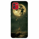 For Samsung Galaxy A03 International Version Shockproof Painted Transparent TPU Protective Phone Case(Pull the Moon)