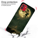 For Samsung Galaxy A03 International Version Shockproof Painted Transparent TPU Protective Phone Case(Pull the Moon)