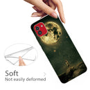 For Samsung Galaxy A03 International Version Shockproof Painted Transparent TPU Protective Phone Case(Pull the Moon)