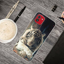 For Samsung Galaxy A03 International Version Shockproof Painted Transparent TPU Protective Phone Case(White Tiger)