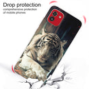 For Samsung Galaxy A03 International Version Shockproof Painted Transparent TPU Protective Phone Case(White Tiger)