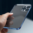 Wing Plating Series Semi-transparent Frosted Phone Case For iPhone 12(Navy Blue)