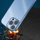 Wing Plating Series Semi-transparent Frosted Phone Case For iPhone 12(Navy Blue)