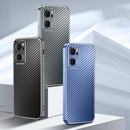 For OPPO Reno7 5G Metal Frame Carbon Fiber Phone Case(Black)