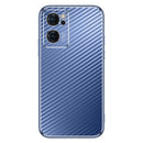 For OPPO Reno7 5G Metal Frame Carbon Fiber Phone Case(Blue)