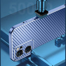 For OPPO Reno7 5G Metal Frame Carbon Fiber Phone Case(Blue)