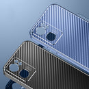For OPPO Reno7 5G Metal Frame Carbon Fiber Phone Case(Grey)