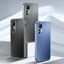 For Xiaomi 12 Pro Metal Frame Carbon Fiber Phone Case(Blue)