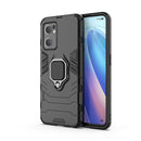 For OPPO Reno7 5G International Version Shockproof PC + TPU Protective Phone Case with Magnetic Ring Holder(Black)
