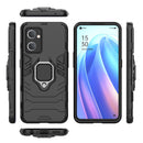 For OPPO Reno7 5G International Version Shockproof PC + TPU Protective Phone Case with Magnetic Ring Holder(Black)