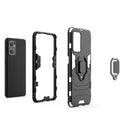 For OPPO Reno7 5G International Version Shockproof PC + TPU Protective Phone Case with Magnetic Ring Holder(Black)