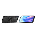For OPPO Reno7 5G International Version Shockproof PC + TPU Protective Phone Case with Magnetic Ring Holder(Black)