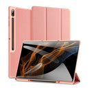 For Samsung Galaxy Tab S8 Ultra DUX DUCIS Domo Series Cloth Texture Magnetic Leather Tablet Case(Pink)