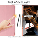 For Samsung Galaxy Tab S8 Ultra DUX DUCIS Domo Series Cloth Texture Magnetic Leather Tablet Case(Pink)