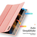 For Samsung Galaxy Tab S8 Ultra DUX DUCIS Domo Series Cloth Texture Magnetic Leather Tablet Case(Pink)