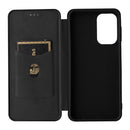 For Samsung Galaxy A23 5G Carbon Fiber Texture Horizontal Flip PU Phone Case(Black)