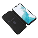 For Samsung Galaxy A23 5G Carbon Fiber Texture Horizontal Flip PU Phone Case(Black)