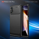 For Xiaomi Poco X4 Pro 5G Brushed Texture Carbon Fiber TPU Phone Case(Black)